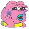 Стикер 21 🥹 Розовый Пепе (Pink Pepe emoji)