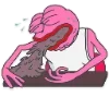 Стикер 50 🥹 Розовый Пепе (Pink Pepe emoji)