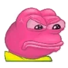 Стикер 12 🥹 Розовый Пепе (Pink Pepe emoji)