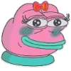 Стикер 20 🥹 Розовый Пепе (Pink Pepe emoji)