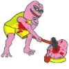 Стикер 28 🥹 Розовый Пепе (Pink Pepe emoji)