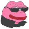 Стикер 16 🥹 Розовый Пепе (Pink Pepe emoji)