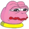 Стикер 8 🥹 Розовый Пепе (Pink Pepe emoji)