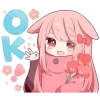 Стикер 9 Розовая Зайка