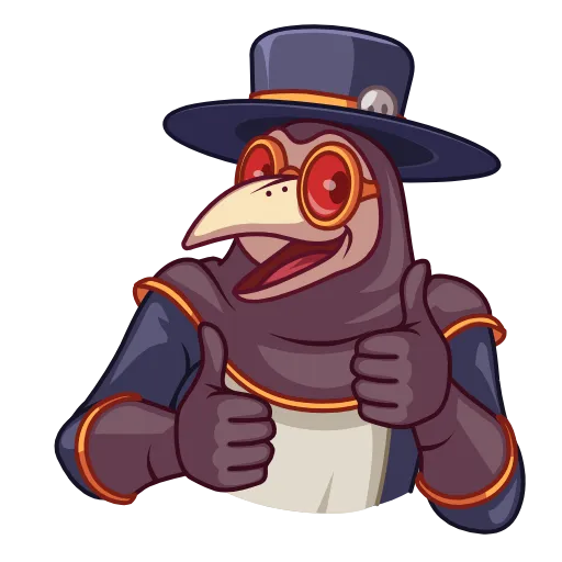 👍 Эмодзи «Plague Doctor Hawk» для Telegram