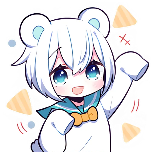 👋 Стикер «Полярная мишка-тян» для Telegram