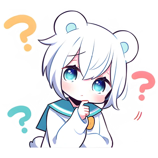 🤔 Стикер «Полярная мишка-тян» для Telegram