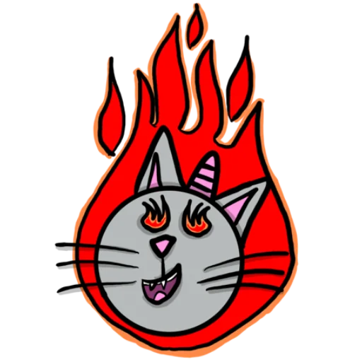 🔥 Стикер «Радужная кошечка Rainbow kitty» для Telegram