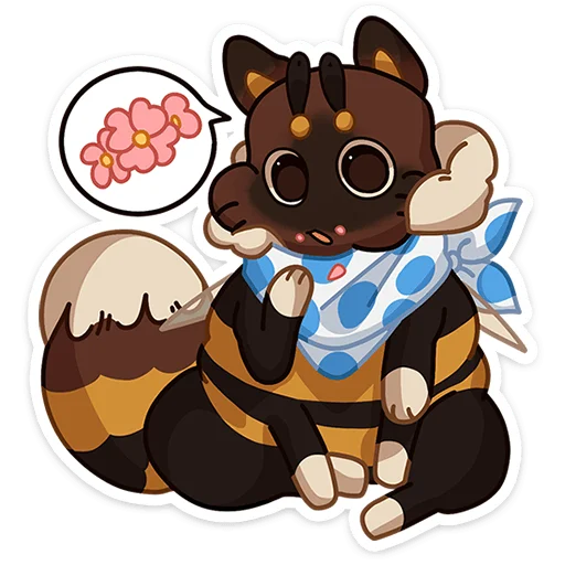 🌸 Стикер «Котопчёл Пуф без надписей» для Telegram