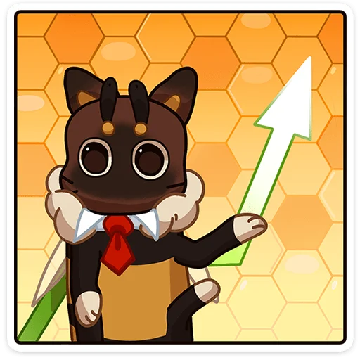 🍯 Стикер «Котопчёл Пуф без надписей» для Telegram