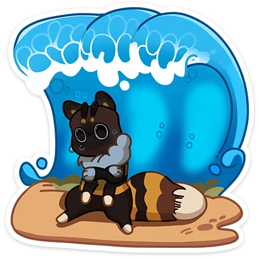 😢 Стикер «Котопчёл Пуф без надписей» для Telegram