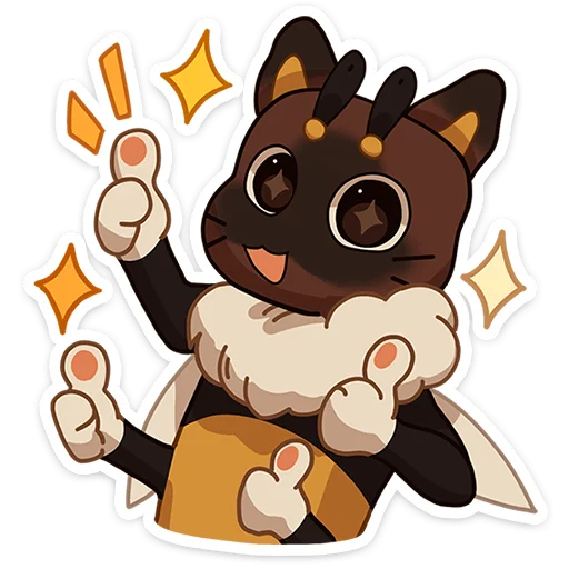 👍 Стикер «Котопчёл Пуф без надписей» для Telegram
