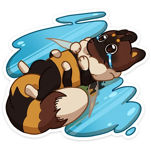 😥 Стикер «Котопчёл Пуф без надписей» для Telegram