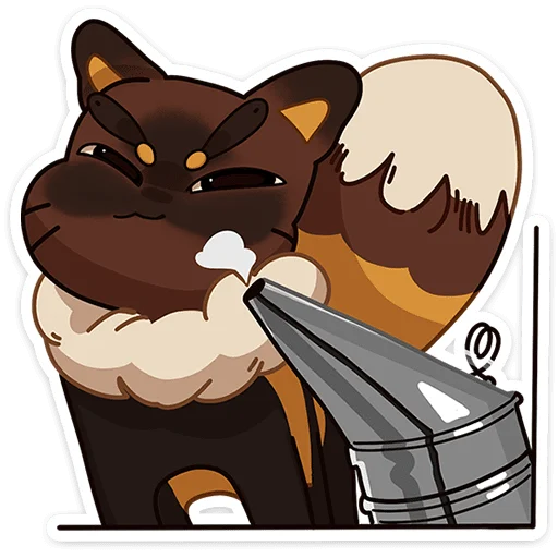 😠 Стикер «Котопчёл Пуф без надписей» для Telegram
