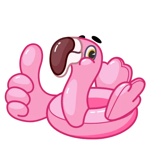 Стикер 3 Pool Flamingo