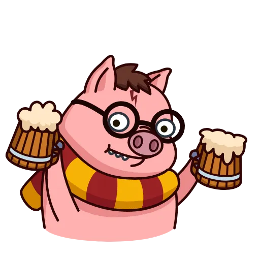 Стикер 12 Potter Pig