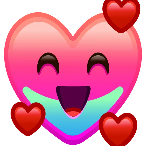 Стикер 12 Hearts Anim #emoji #cute #status