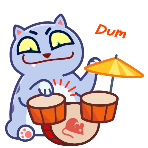 Стикер 10 Puffy Cat