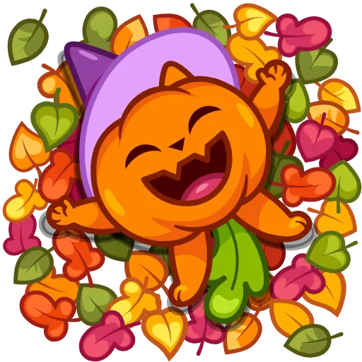Стикер 16 Pumpkin Cat