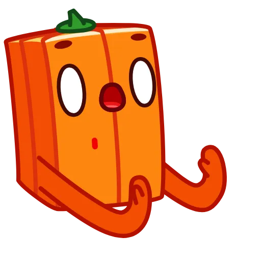 Стикер 6 ️ Pumpkin Cube - квадратная тыква