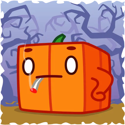 Стикер 11 ️ Pumpkin Cube - квадратная тыква