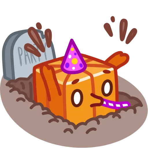 Стикер 17 ️ Pumpkin Cube - квадратная тыква