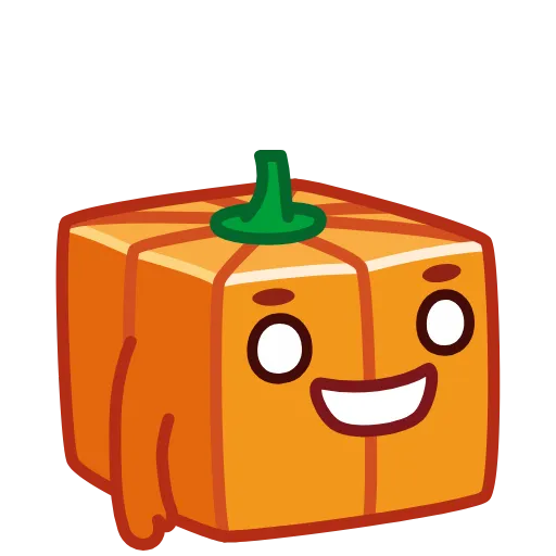 Стикер 2 ️ Pumpkin Cube - квадратная тыква