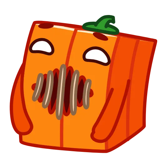 Стикер 15 ️ Pumpkin Cube - квадратная тыква