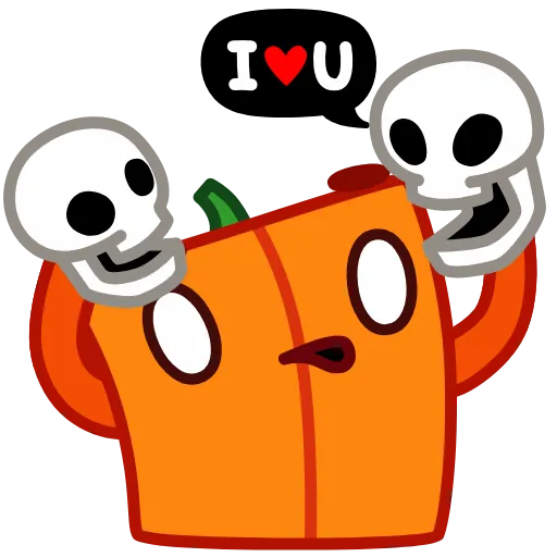 Стикер 5 ️ Pumpkin Cube - квадратная тыква
