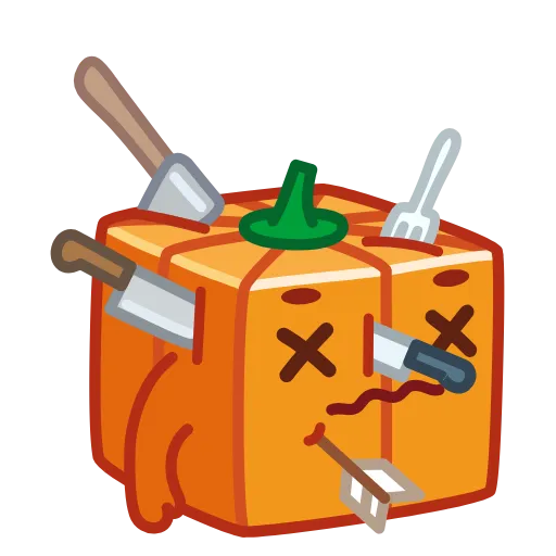 Стикер 18 ️ Pumpkin Cube - квадратная тыква
