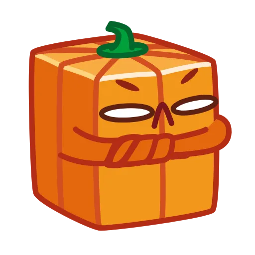 Стикер 7 ️ Pumpkin Cube - квадратная тыква