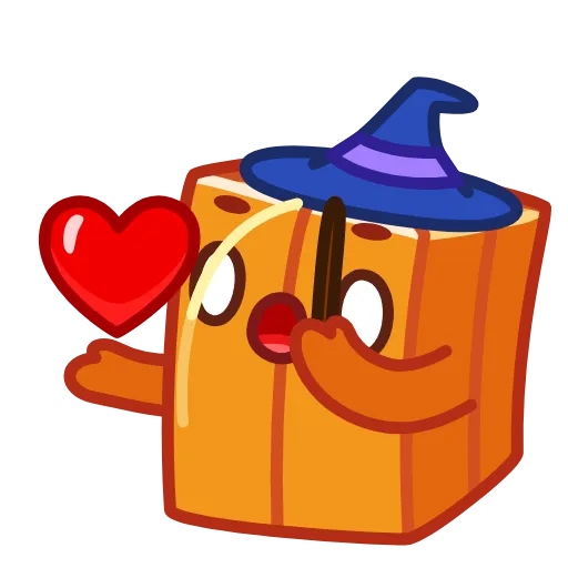 Стикер 19 ️ Pumpkin Cube - квадратная тыква
