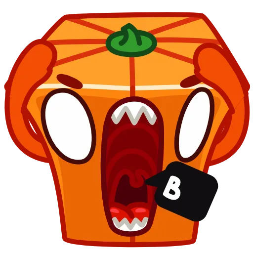 Стикер 16 ️ Pumpkin Cube - квадратная тыква