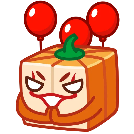 Стикер 8 ️ Pumpkin Cube - квадратная тыква