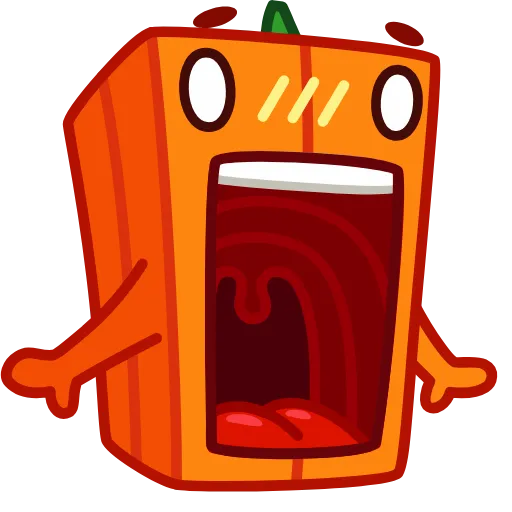 Стикер 3 ️ Pumpkin Cube - квадратная тыква
