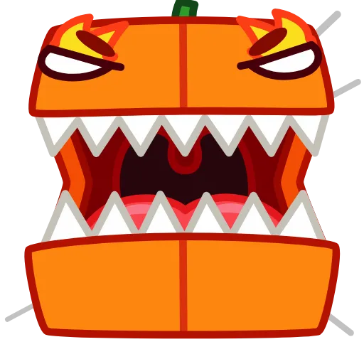 Стикер 10 ️ Pumpkin Cube - квадратная тыква