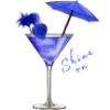 🍸 Эмодзи «Purple Lady - фиолетовые буквы» для Telegram