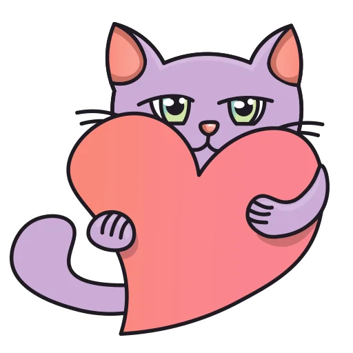 ❤️ Стикер «Purple Cat» для Telegram