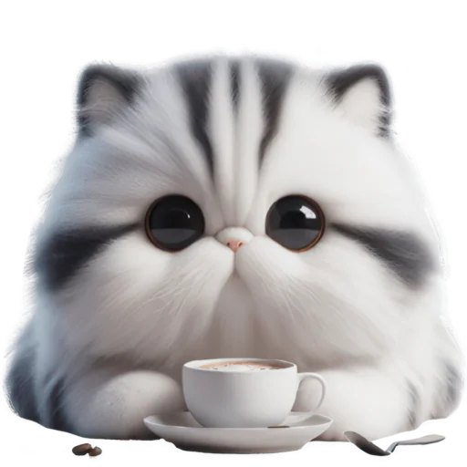 ☕️ Стикер «Милый пушистик» для Telegram