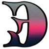 😔 Эмодзи «Красно-черные буквы» для Telegram
