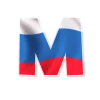 😋 Эмодзи «Россия - буквы в виде триколора» для Telegram