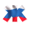 😉 Эмодзи «Россия - буквы в виде триколора» для Telegram