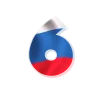 6️⃣ Эмодзи «Россия - буквы в виде триколора» для Telegram