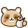 Стикер 20 Енотик - raccoon emoji