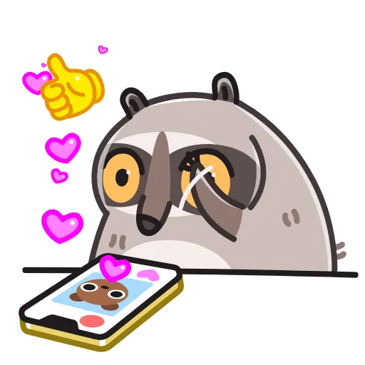 Стикер 3 Raccoon Days