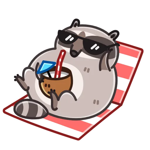 Стикер 11 Raccoon Days