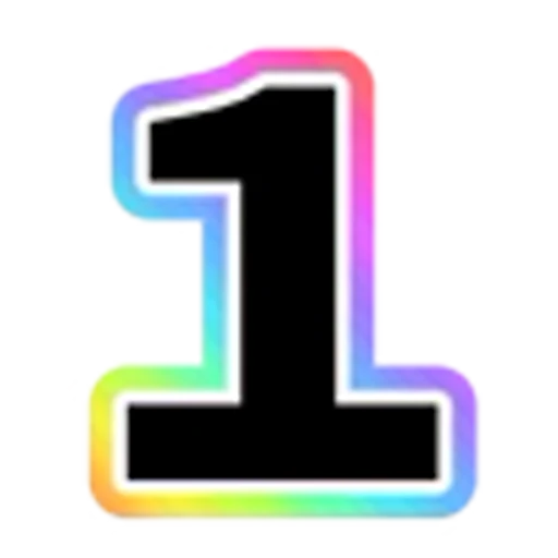 1️⃣ Эмодзи «Rainbow - радужные буквы в стиле диско. Только английские» для Telegram
