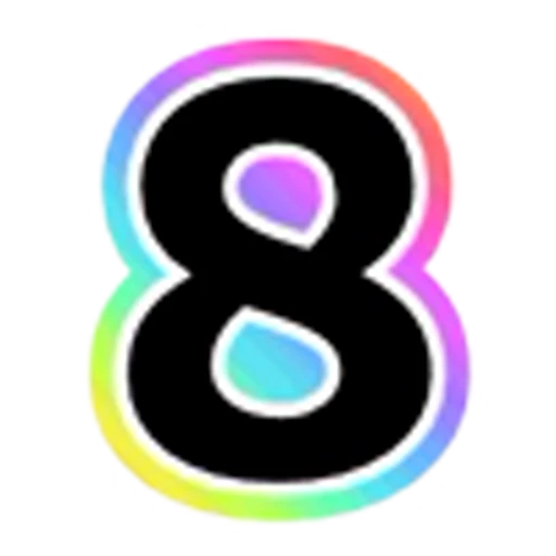 8️⃣ Эмодзи «Rainbow - радужные буквы в стиле диско. Только английские» для Telegram
