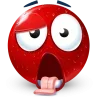 Стикер 47 Red Face Emoji
