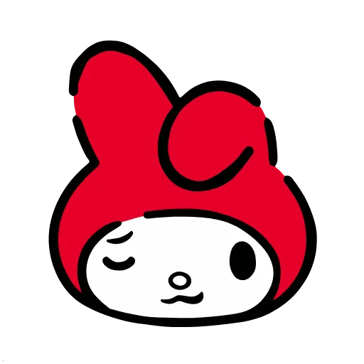 Стикер 14 🙂 My Melody Red - эмодзи май мелоди в красной шапочке